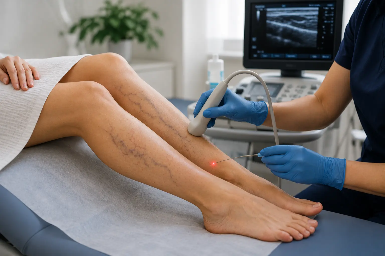 Vein specialist performing minimally invasive varicose vein treatment — best non-surgical options in NJ