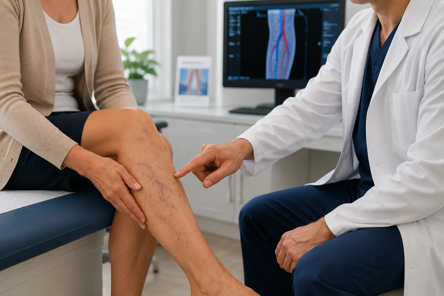 Patient consulting with a vein specialist — when to see a vein doctor in NJ