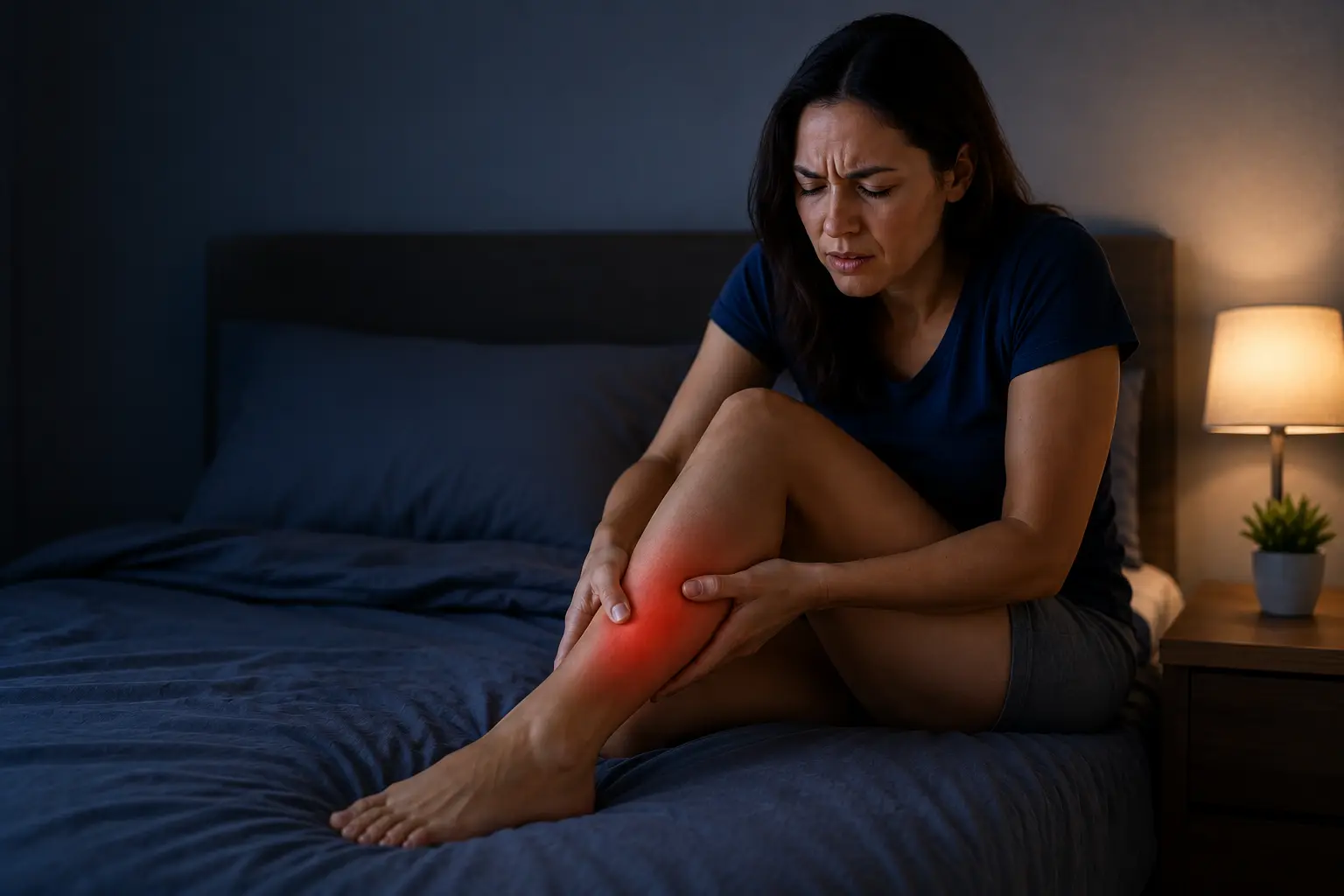 Person experiencing leg pain at night — causes and vein treatment options in NJ